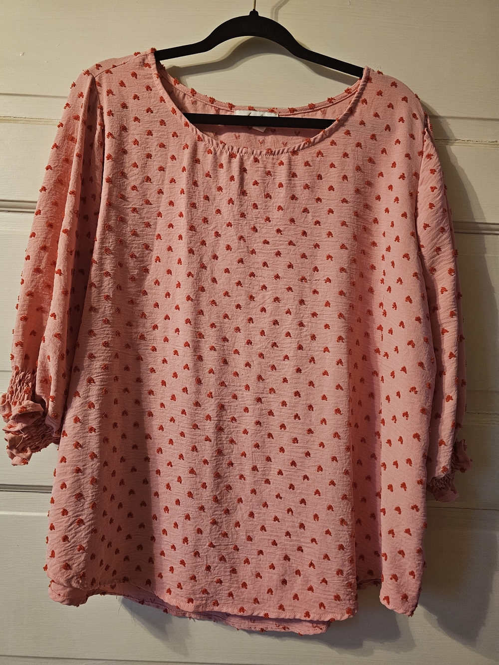 Pink Heart Print Kids Dress Top